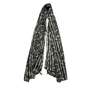 Coach Oversized Ocelot Scarf Wrap 30X80 Animal Print F85002 NWT Warm Black Gray‎